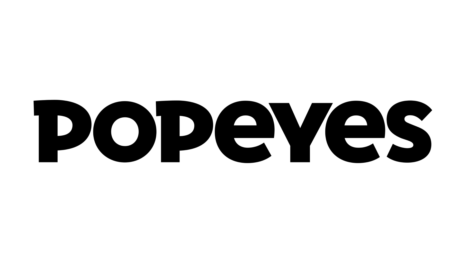 Popeyes logo in black on a white background